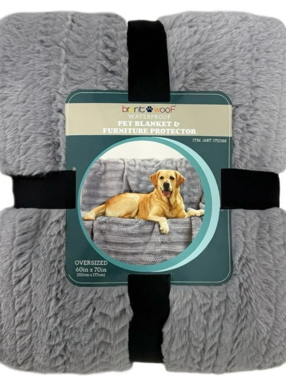 Brent + Woof Plush Waterproof Pet Blanket - Gray